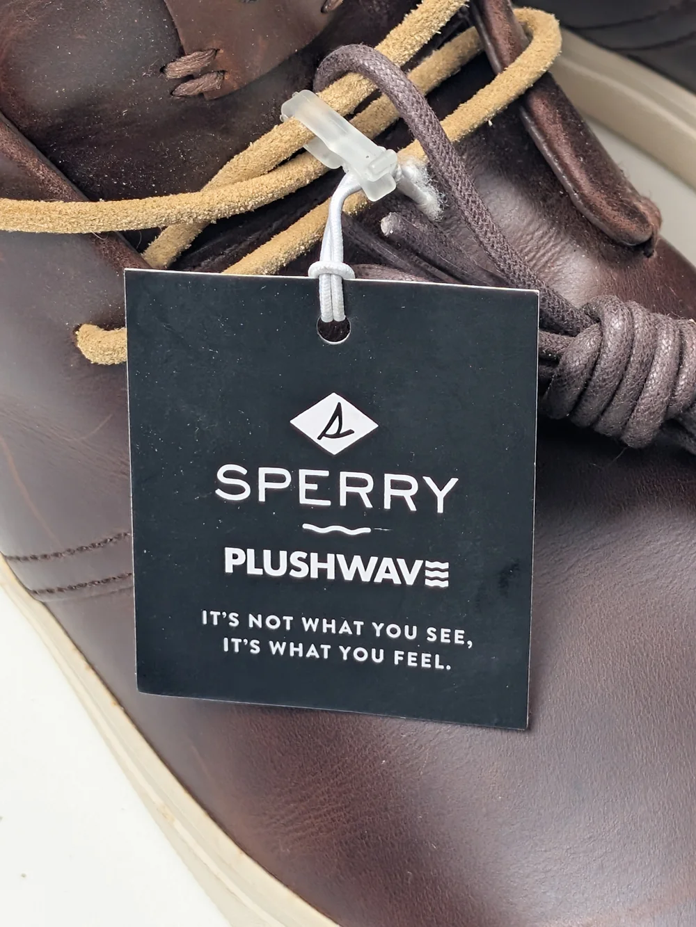 Sperry Mens Amaretto Brown Leather Plushwave Chukka Sneaker Boots NWT Size 9.5